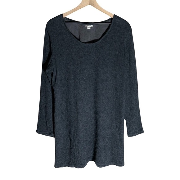 Pure Jill Oversized Grey Textured Top - Size M - Picture 1 of 5